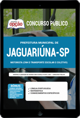 Apostila Prefeitura de Jaguariúna - SP em PDF - Motorista (CNH D Transporte Escolar e Coletivo)