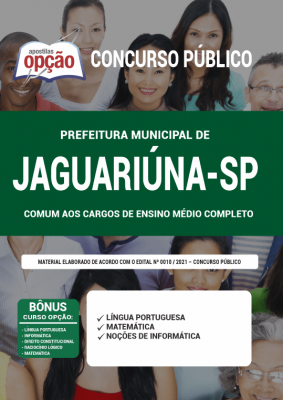 Apostila Prefeitura de Jaguariúna - SP - Comum aos Cargos de Ensino Médio Completo