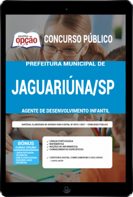 Apostila Prefeitura de Jaguariúna - SP em PDF - Agente de Desenvolvimento Infantil