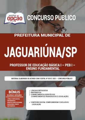 Apostila Prefeitura de Jaguariúna - SP - Professor de Educação Básica I - PEB I - Ensino Fundamental