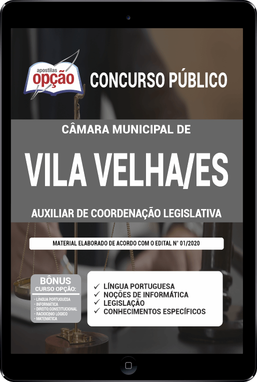 Apostila Câmara de Vila Velha ES PDF - Aux Coordenação Legislativa 2021