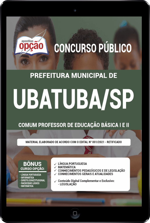 Apostila Pref Ubatuba SP PDF Comum Professor Educ Básica I e II 2021