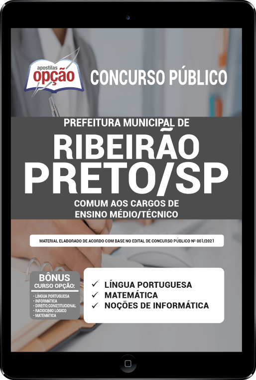 Apostila Prefeitura de Ribeirão Preto - SP PDF - Médio/Técnico 2021