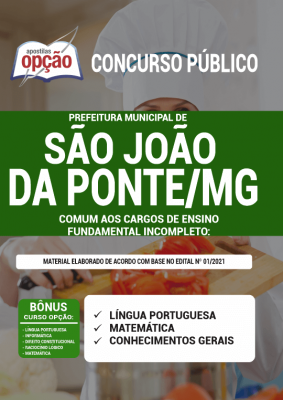 Apostila Prefeitura de São João da Ponte - MG - Comum aos Cargos de Ensino Fundamental Incompleto