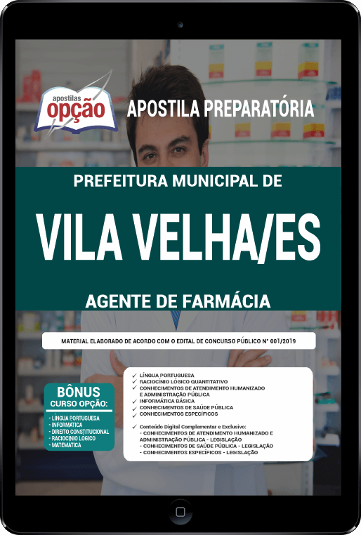 Apostila Prefeitura de Vila Velha - ES PDF - Agente de Farmácia 2021