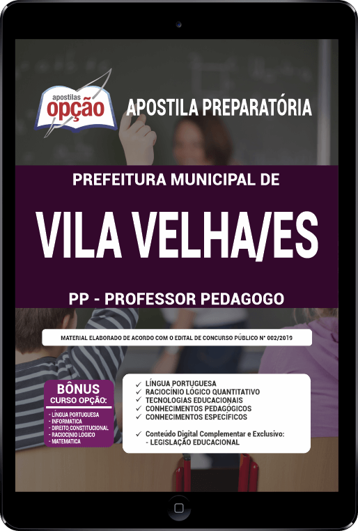 Apostila Prefeitura de Vila Velha - ES PDF PP - Professor Pedagogo 202