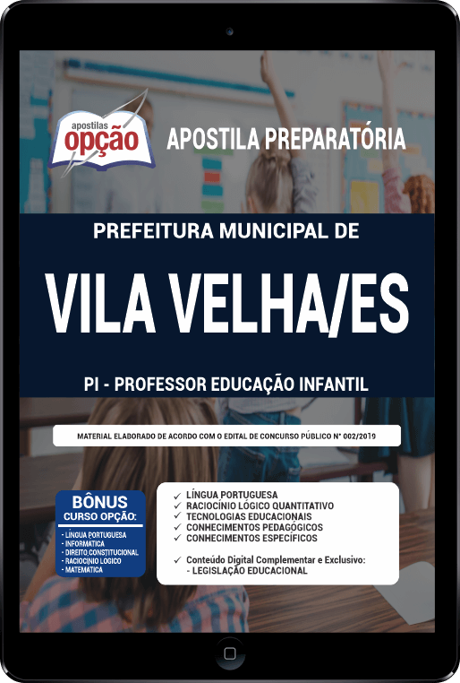Apostila Prefeitura de Vila Velha ES PDF PI - Professor Educação 2021