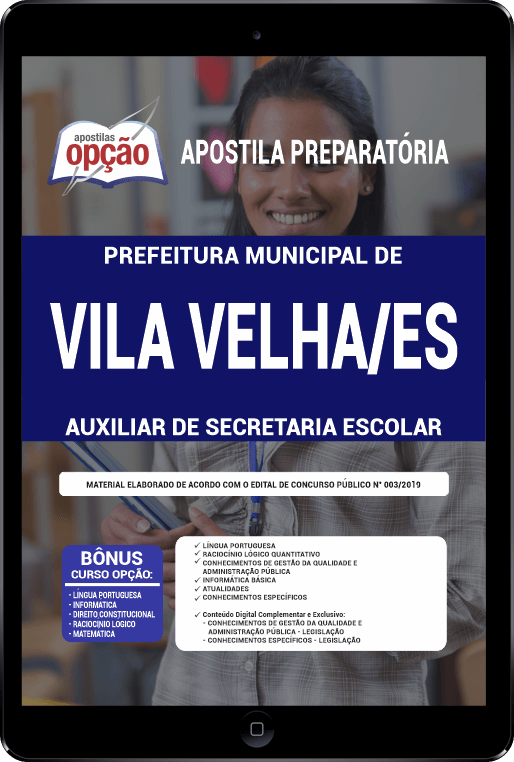 Apostila Pref Vila Velha - ES PDF Auxiliar de Secretaria Escolar 2021