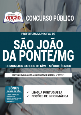 Apostila Prefeitura de São João da Ponte - MG - Comum aos Cargos de Nível Médio/Técnico