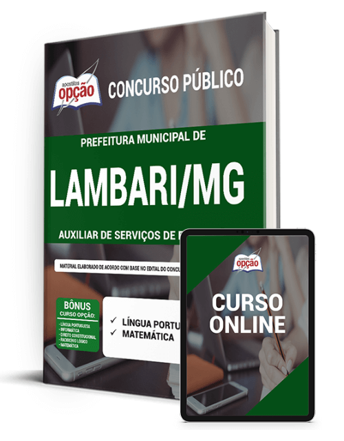 Apostila Pref de Lambari - MG 2021 - Auxiliar de Serviços de Educação