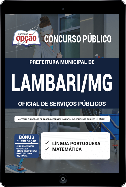 Apostila Pref de Lambari - MG PDF - Oficial de Serviços Públicos 2021