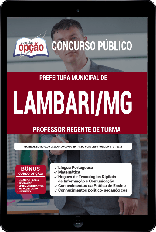 Apostila Pref de Lambari - MG PDF - Professor Regente de Turma 2021