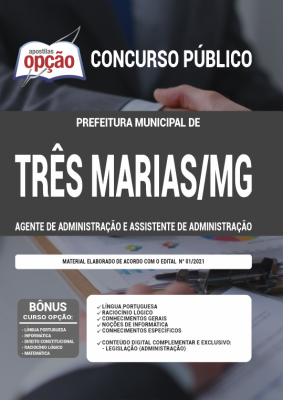 Apostila Prefeitura de Três Marias - MG - Agente de Administração e Assistente de Administração