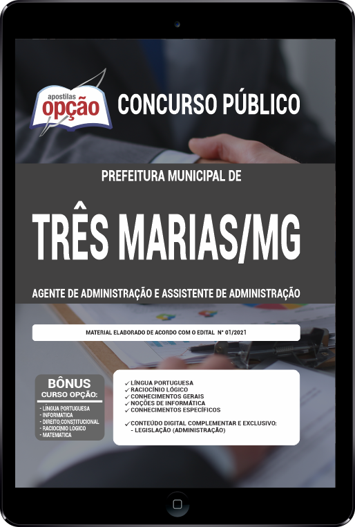 Apostila Pref Três Marias MG PDF Agente de Adm e Assistente Adm 2021