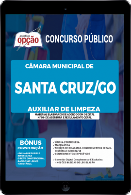 Apostila Câmara de Santa Cruz - GO em PDF - Auxiliar de Limpeza