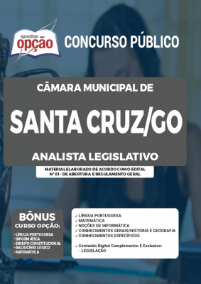 Apostila Câmara de Santa Cruz - GO - Analista Legislativo