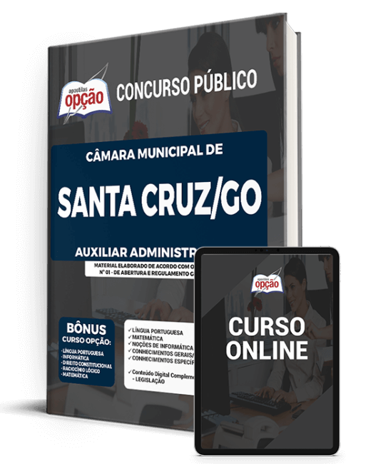 Apostila Câmara de Santa Cruz - GO 2021 - Auxiliar Administrativo