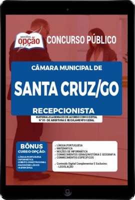 Apostila Câmara de Santa Cruz - GO em PDF - Recepcionista