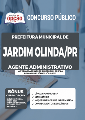 Apostila Prefeitura de Jardim Olinda - PR - Agente Administrativo
