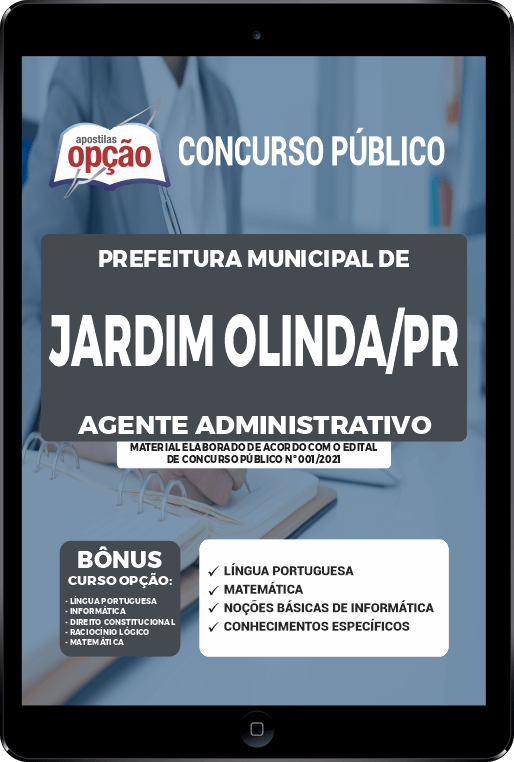 Apostila Prefeitura de Jardim Olinda - PR PDF - Agente Adm 2021