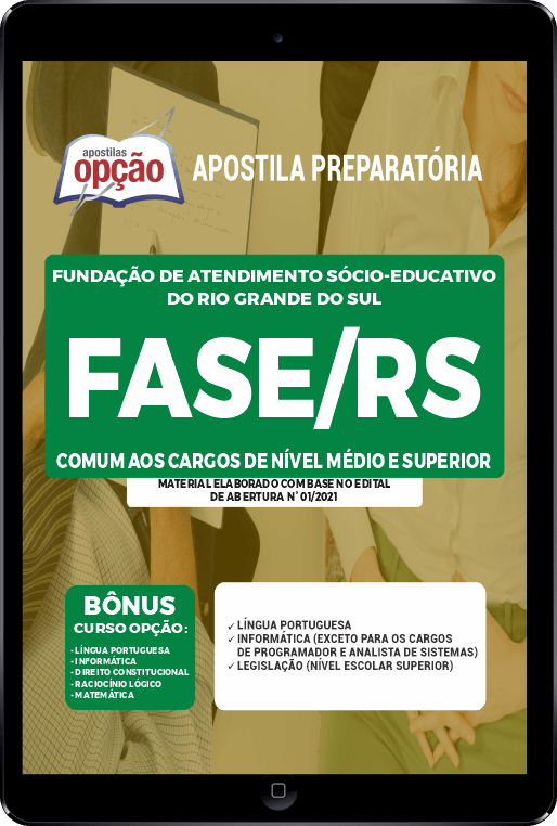 Apostila FASE-RS PDF 2021 - Comum aos Cargos de Nível Médio e Superior