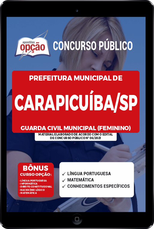 Apostila Prefeitura de Carapicuíba SP PDF 2021 Guarda Civil Municipal