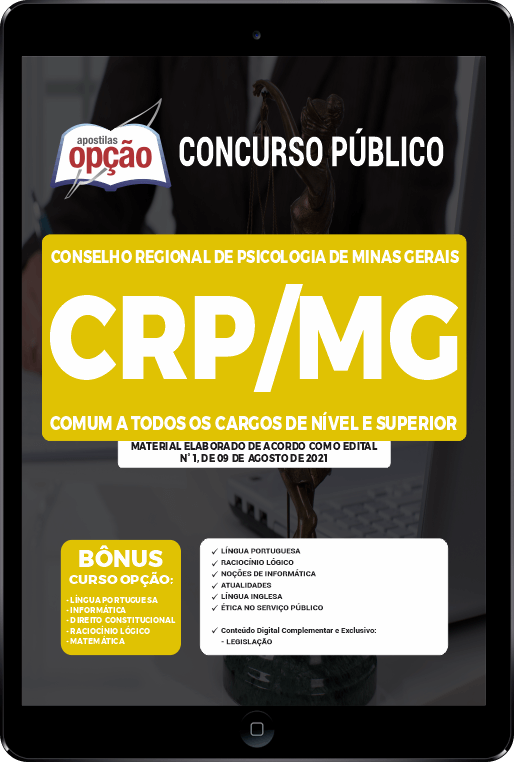 Apostila CRP-MG PDF - Cargos de Nível Médio e Superior 2021