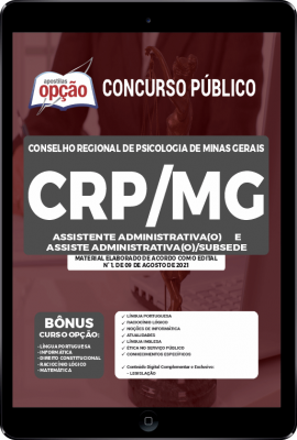 Apostila CRP-MG em PDF - Assistente Administrativa(o) e Assistente Administrativa(o)/Subsede