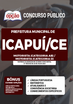 Apostila Prefeitura de Icapuí - CE - Motorista (Categoria AB) e Motorista (Categoria D)