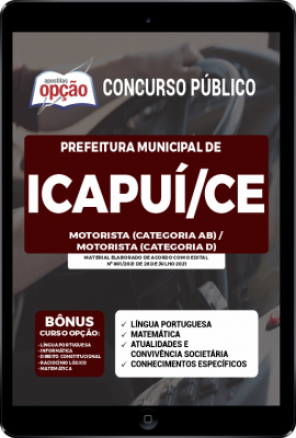 Apostila Prefeitura de Icapuí - CE em PDF - Motorista (Categoria AB) e Motorista (Categoria D)