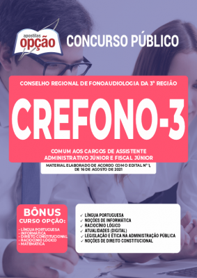 Apostila CREFONO 3 - Comum aos Cargos de Assistente Administrativo Júnior e Fiscal Júnior