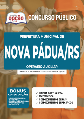 Apostila Prefeitura de Nova Pádua - RS - Operário Auxiliar