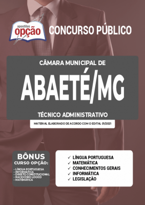 Apostila Câmara de Abaeté - MG - Técnico Administrativo