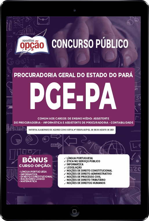 Apostila PGE-PA PDF - Comum aos Cargos de Ensino Médio 2021