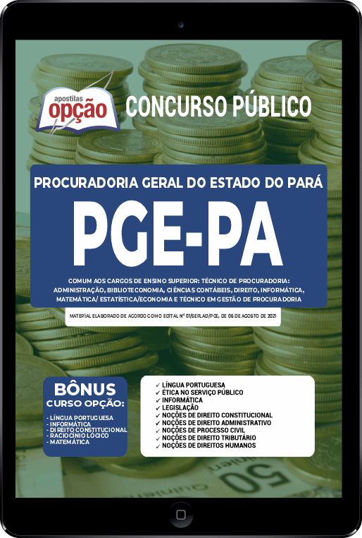 Apostila PGE-PA PDF - Comum aos Cargos de Ensino Superior 2021