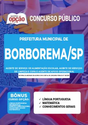 Apostila Prefeitura de Borborema - SP - Comum aos Cargos de Ensino Fundamental