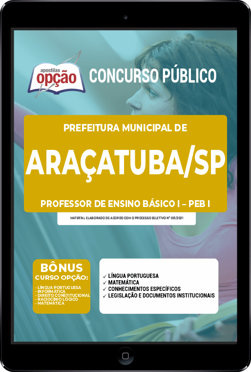 Apostila Prefeitura de Araçatuba - SP PDF - PEB I 2021