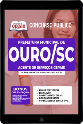 Apostila Prefeitura de Ouro - SC em PDF - Agente de Serviços Gerais