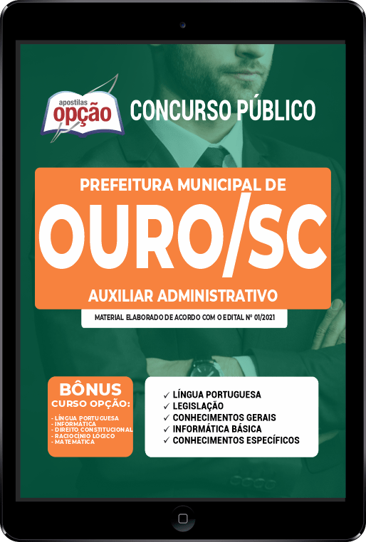 Apostila Prefeitura de Ouro - SC PDF Auxiliar Administrativo 2021