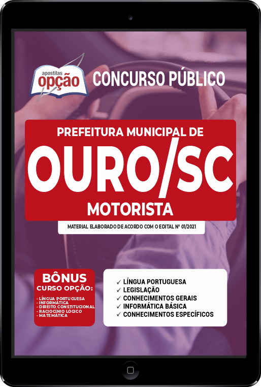 Apostila Prefeitura de Ouro - SC PDF Motorista 2021