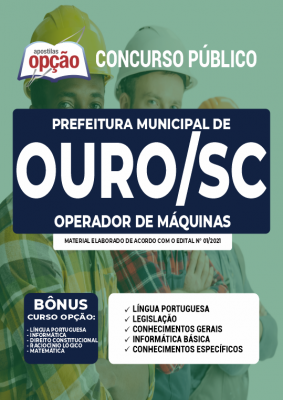 Apostila Prefeitura de Ouro - SC - Operador de Máquinas