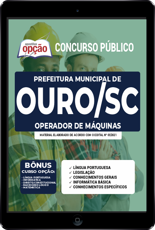 Apostila Prefeitura de Ouro - SC PDF Operador de Máquinas 2021
