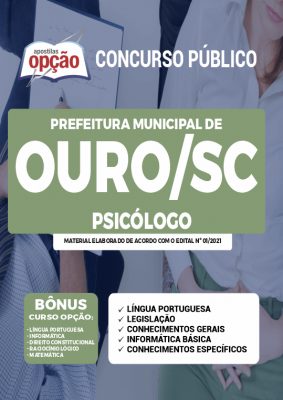 Apostila Prefeitura de Ouro - SC - Psicólogo