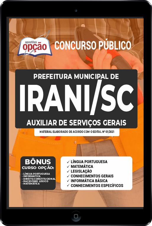 Apostila Prefeitura de Irani SC PDF - Auxiliar de Serviços Gerais 2021