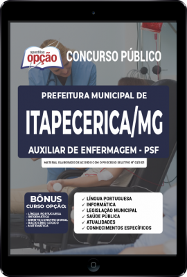 Apostila Prefeitura de Itapecerica - MG em PDF - Auxiliar de Enfermagem - PSF