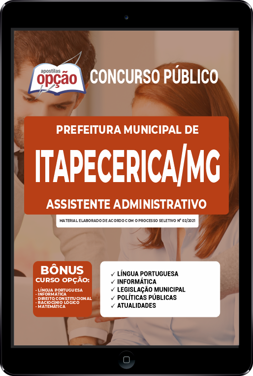 Apostila Prefeitura de Itapecerica MG PDF Assistente Admin 2021