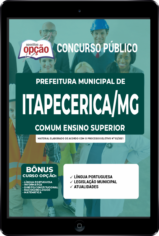 Apostila Prefeitura de Itapecerica MG PDF Comum Superior 2021