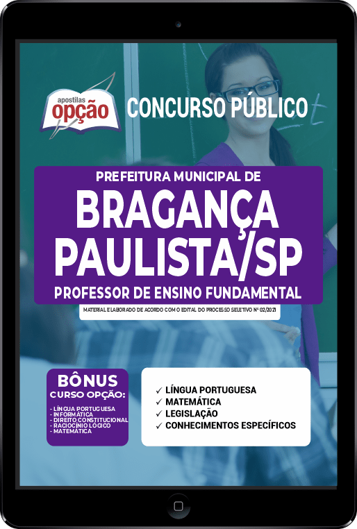 Apostila Pref Bragança Paulista SP PDF Professor Ensino Fundamental 2021