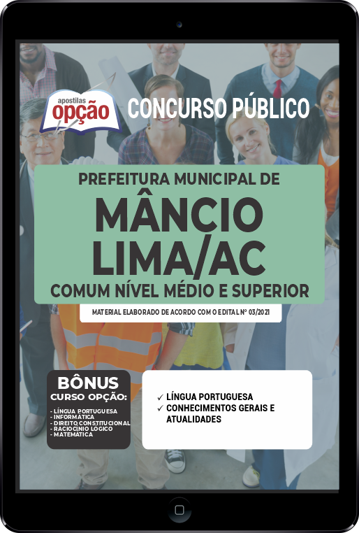 Apostila Prefeitura de Mâncio Lima AC PDF Médio e Superior 2021