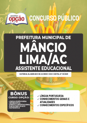 Apostila Prefeitura de Mâncio Lima - AC - Assistente Educacional